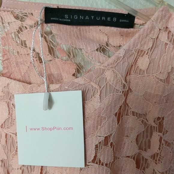 [PIIN Signature 8] Pink Lace Open Back Cap Sleeve - Picture 5 of 6